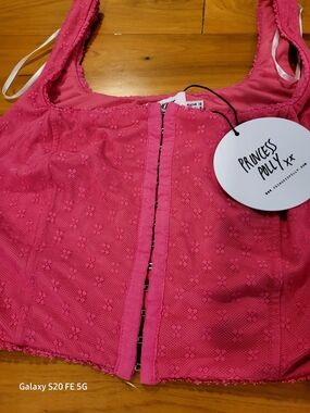 Princess Polly Hot Pink Lace Corset/ Crop Top